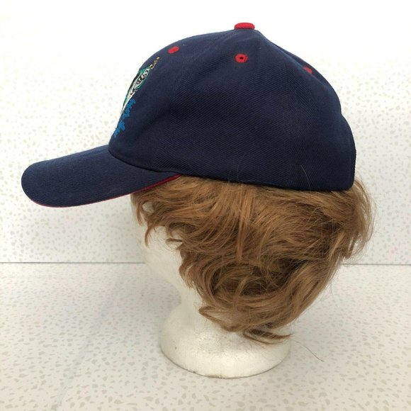 EUC Sam's Cap Bass Fishing Embroidered Navy Strap Back DadCore Ball Cap Dad Hat - Picture 3 of 6